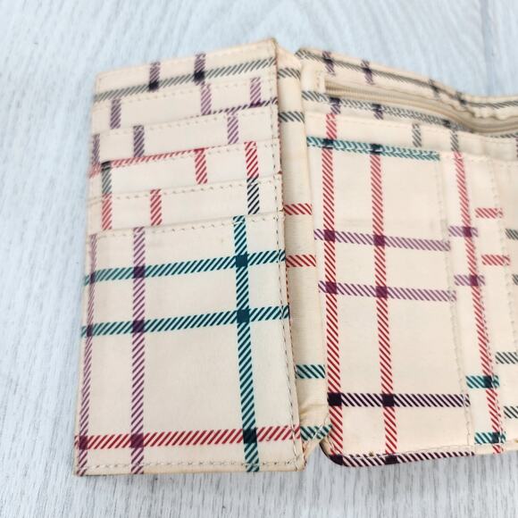 Liz Claiborne Red Trifold Wallet 6x3 Polyvinyl Clutch Billfold Read Flaws Vtg ? - Picture 5 of 12